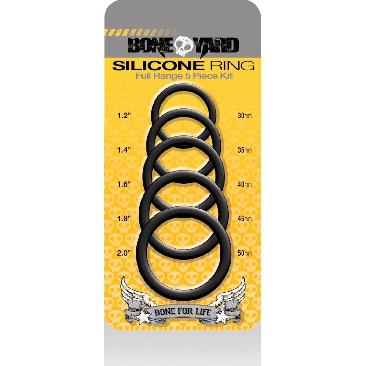 Silicone Ring 5 Piece Kit - Black - K. P.