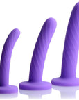 Tri-Play 3 Pc Purple Silicone Dildo Set