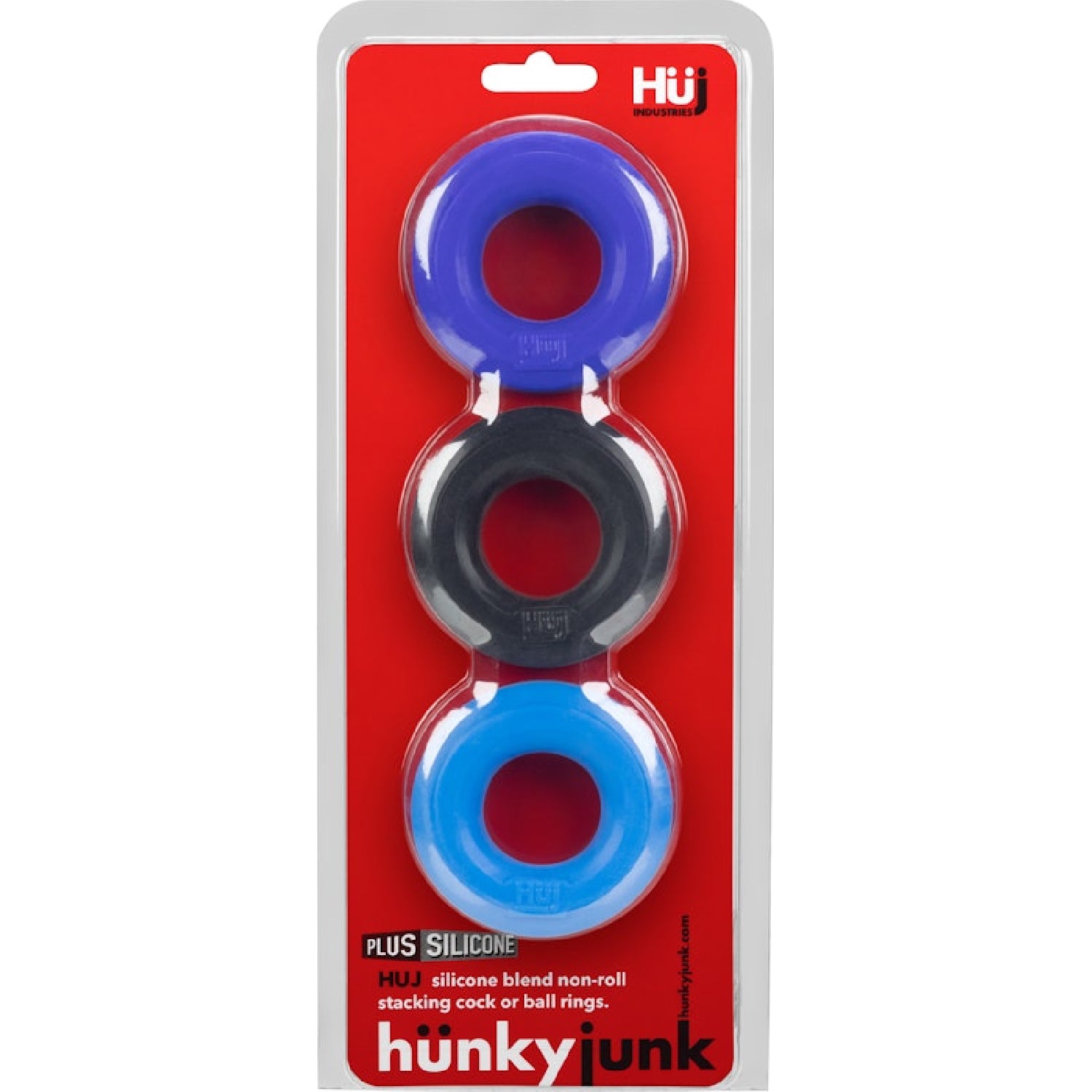Hunkyjunk - HUJ3 C-RING 3 Pk - Blue/Black - K. P.