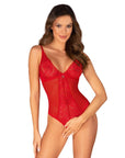 Chilisa Crotchless Teddy - Red - K. P.