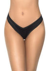 High Leg Thong - Black