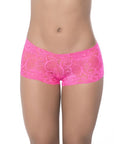 Lace Boyshort - Hot Pink