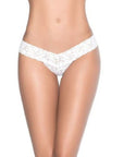 Sexy Lace V Back Thong - White
