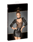 Power Wetlook Tulle Dress w Bouffant Sleeves - K. P.