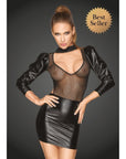 Power Wetlook Tulle Dress w Bouffant Sleeves - K. P.