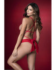 Red Ribbon and Strappy Bodysuit - K. P.