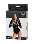 Glossy Wetlook Bodysuit w Zip Alessia