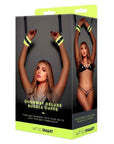 Glow In The Dark Deluxe Doorway Buckle Cuffs - Black/Green
