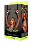 Glow In The Dark Deluxe Doorway Buckle Cuffs - Black/Green