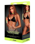 Glow In The Dark Deluxe Collar and Leash - Black/Green