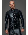 Powerwetlook PVC Long Sleeved Shirt with Button Placket - Black - K. P.