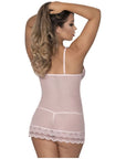 Magic Silk - Lace Chemise and G-String - Blush - K. P.