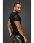 Leopard Flock V-Neck T-Shirt - Black - K. P.