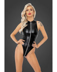 Powerwetlook Body with Front Zipper - Black