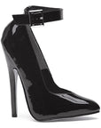 Fetish Pump w Ankle Strap 6" - Black - K. P.