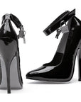 Fetish Pump w Lock and Key 6" - Black - K. P.