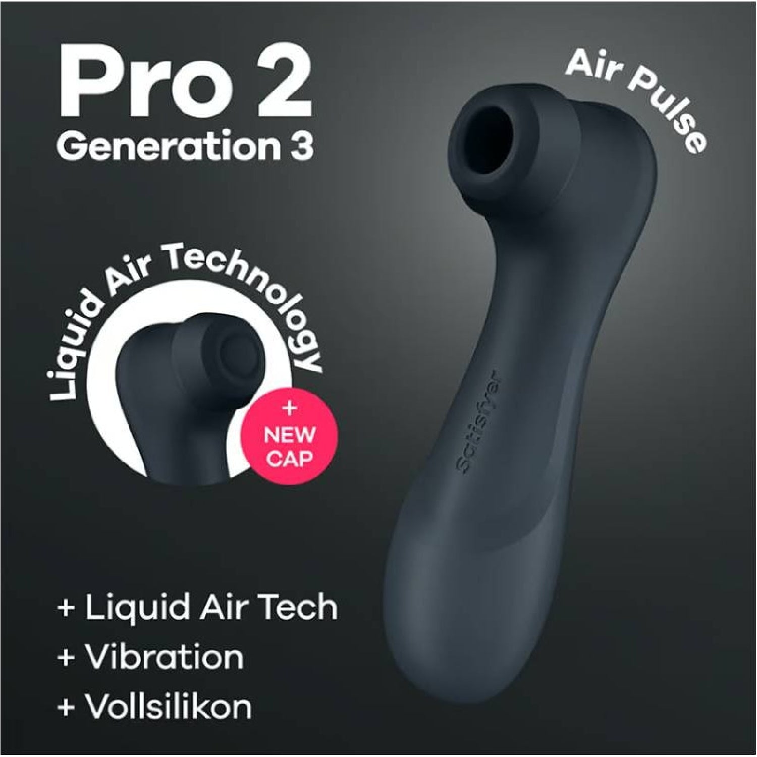 Air Pulse Clitoral Stimulator - Pro 2 Gen 3 - Black - K. P.