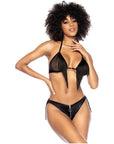 Fringe Halter Set - Black - K. P.