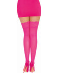 Thigh High Silicone Stockings - Neon Pink - K. P.