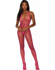 Dreamgirl Diamond Net Bodystocking Neon Pink