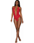 Heart Back Deep V-Neck Teddy - Multiple Colours - K. P.
