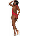 Heart Back Deep V-Neck Teddy - Multiple Colours - K. P.
