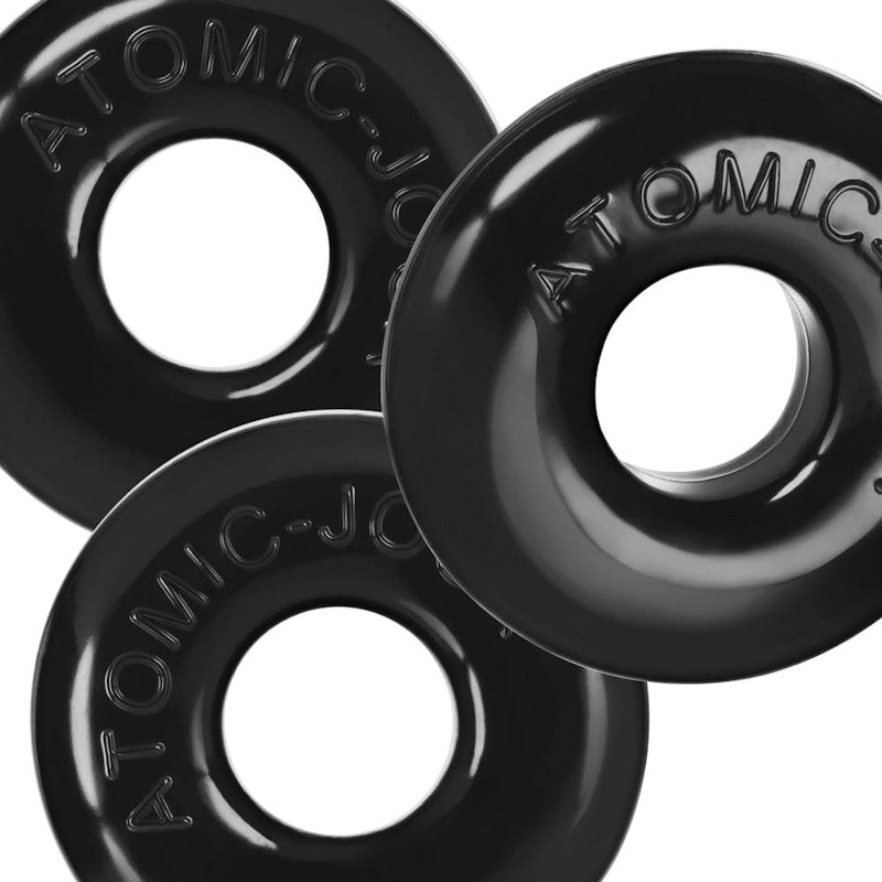 3 Piece Cock Ring Set - Ringer Max - Black - K. P.
