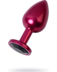 Red Metal Anal Plug w Black Crystal Medium - K. P.