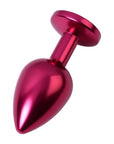 Red Metal Anal Plug w Black Crystal Medium - K. P.