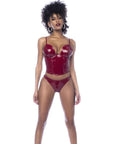 Wet Look Vinyl 2 Pc Set Gloss Wine