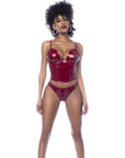 Wet Look Vinyl 2 Pc Set Gloss Wine