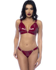 Wet Look Vinyl 2 Piece Set - Gloss Wine