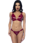 Wet Look Vinyl 2 Piece Set - Gloss Wine