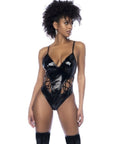 Wet Look Vinyl Bodysuit - Black