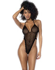 Black Polka Dot Halter Neck Bodysuit