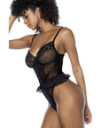 Black Bodysuit w/ Lace Ruffles