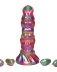 Creature Cocks - Larva Silicone Ovipositor Dildo w/ Eggs - Rainbow