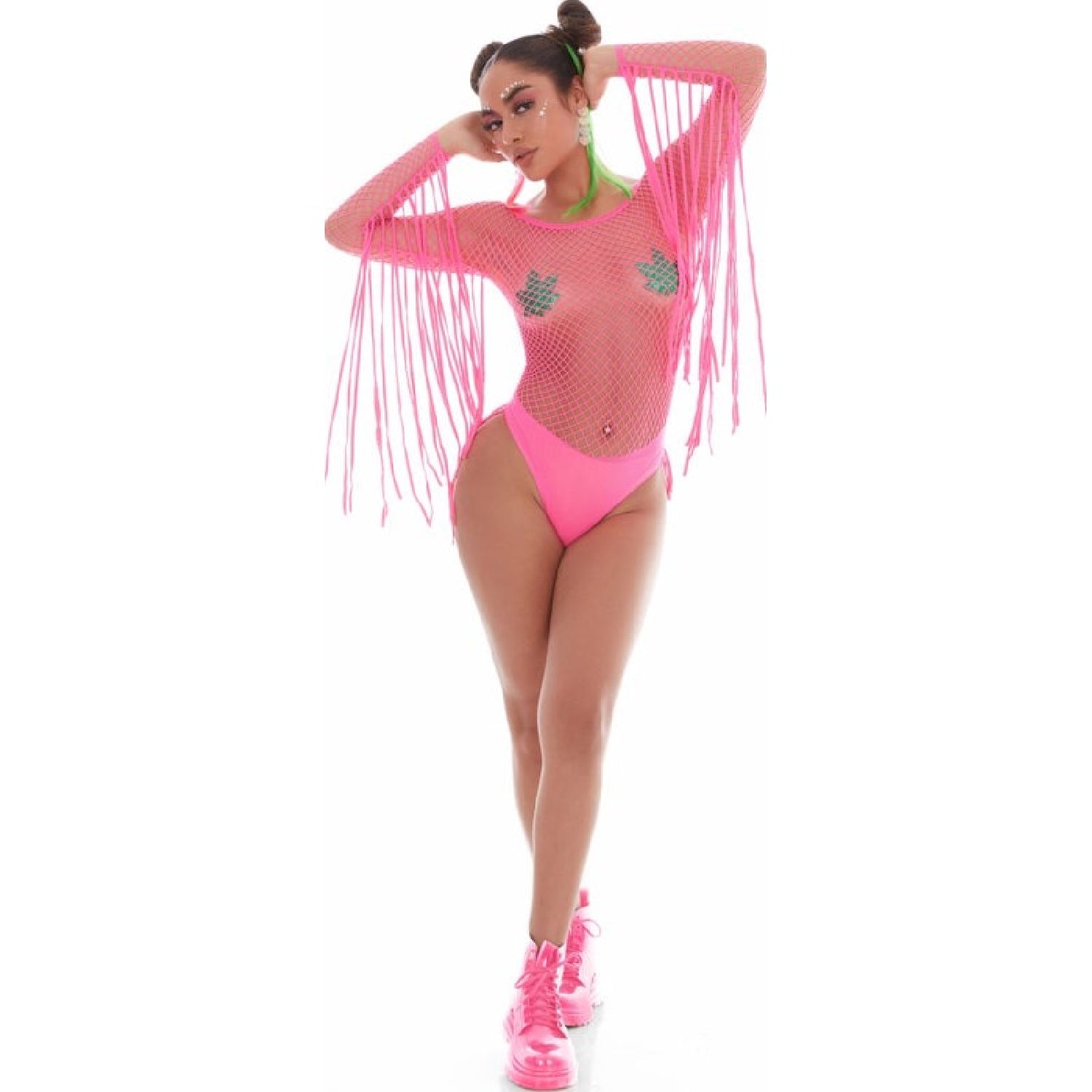 Fringe Benefits Set Hot Pink with Pot Pasties - Pink - K. P.