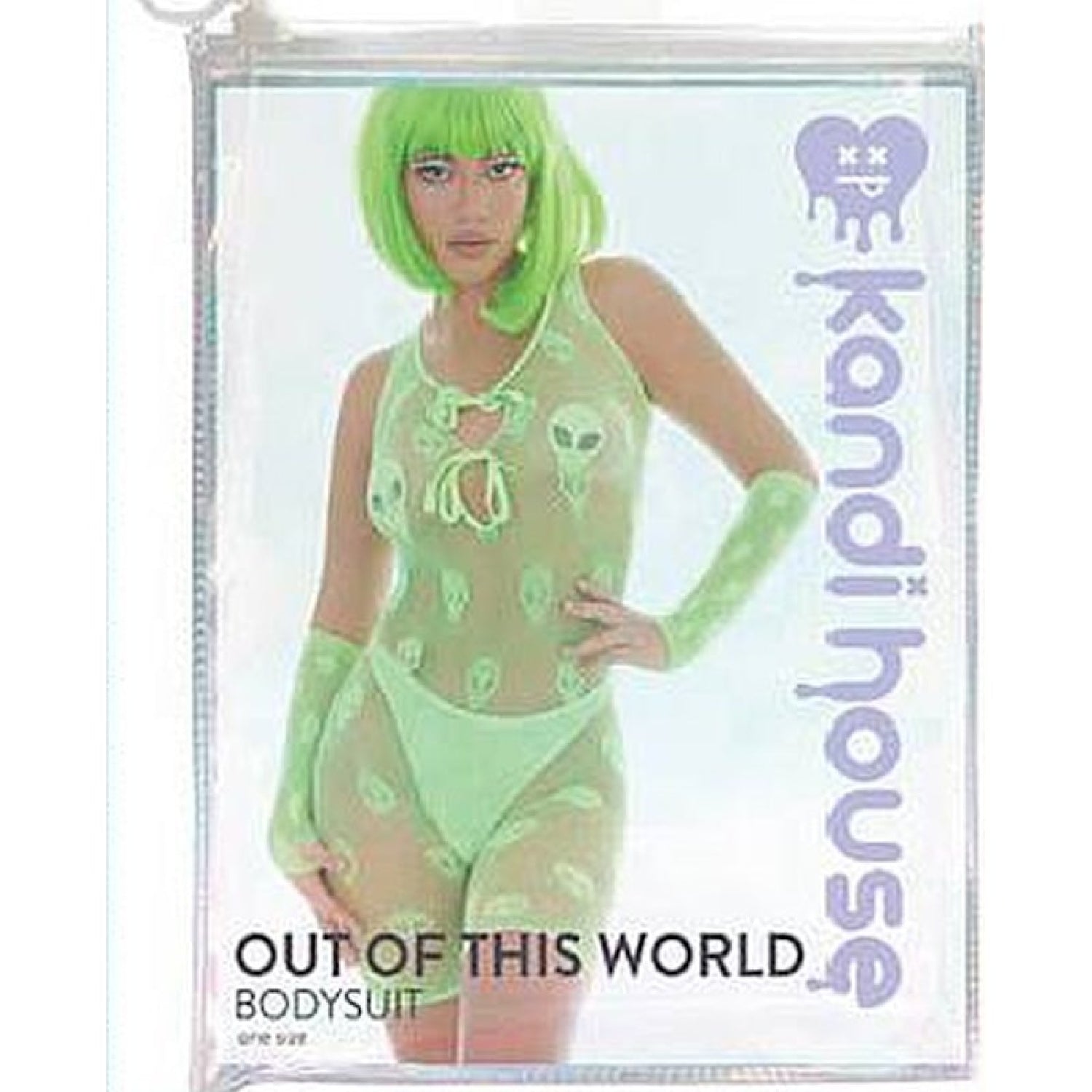 Out of This World Green Bodysuit Set with Alien Pasties - Green - K. P.