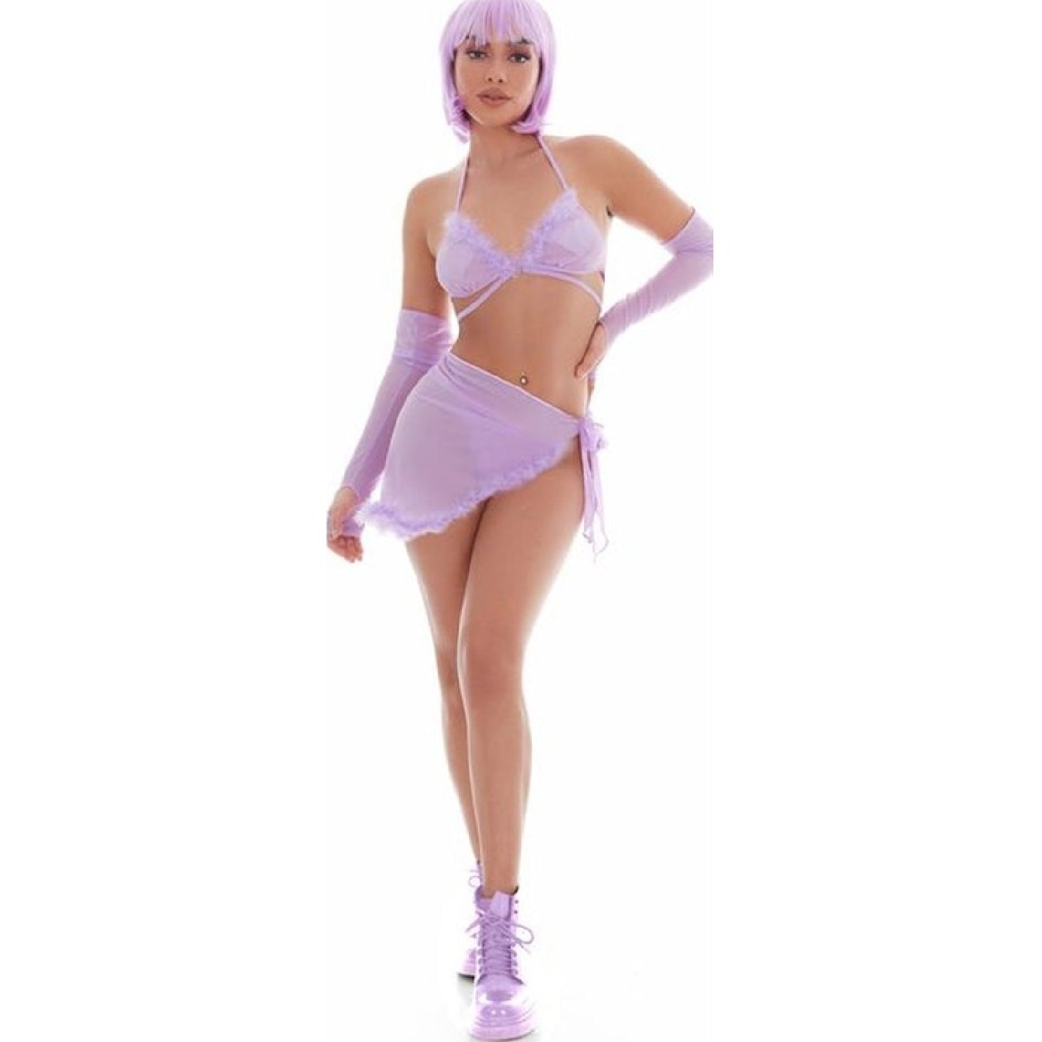 Feeling Fuzzy Lilac Festival Set incl Pasties - Lilac - K. P.