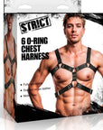 Strict - 6 O-Ring Chest Harness Men - Black - K. P.