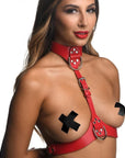 Strict - Red Female Chest Harness S/M - Red - K. P.