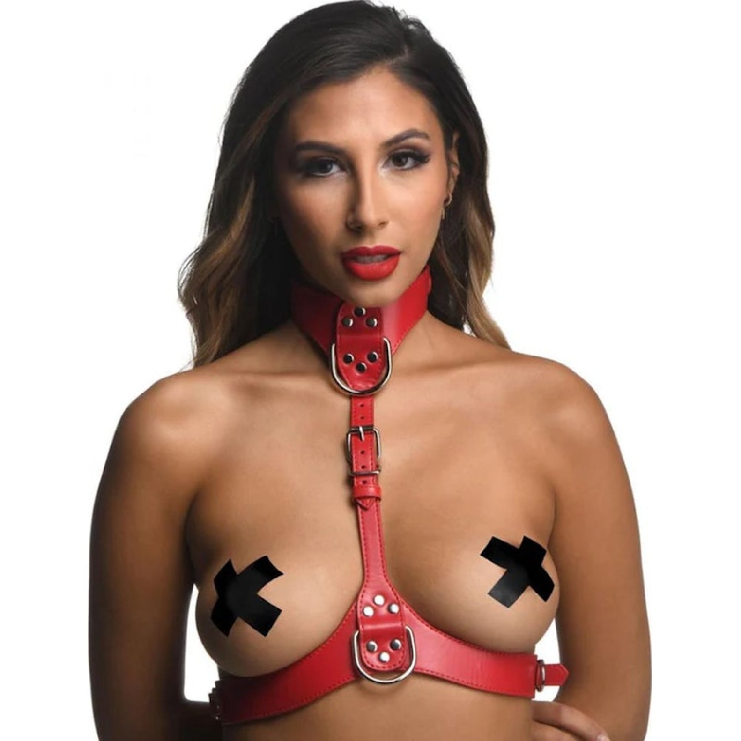 Strict - Red Female Chest Harness M/L - Red - K. P.