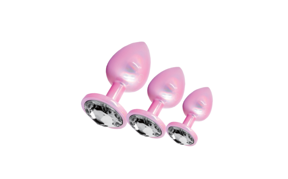 Stainless Steel Comfort 3 Piece Butt Plug Set - Pink - K. P.