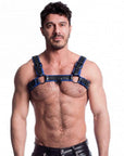 Vegan Bulldog Harness Black and Blue