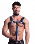 Vegan Bulldog Harness Black and Blue