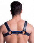 Vegan Bulldog Harness Black and Blue