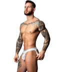 Male Power Marble Jock Strap White