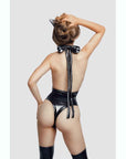 Glossy Kitti Wetlook Bodysuit and Cat Ears Black