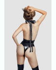 Glossy Kitti Wetlook Bodysuit and Cat Ears Black